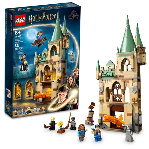 LEGO Harry Potter Hogwarts: Room of Requirement Building Set 76413 - Featuring Harry, Hermione, and Ron Minifigures, Wands