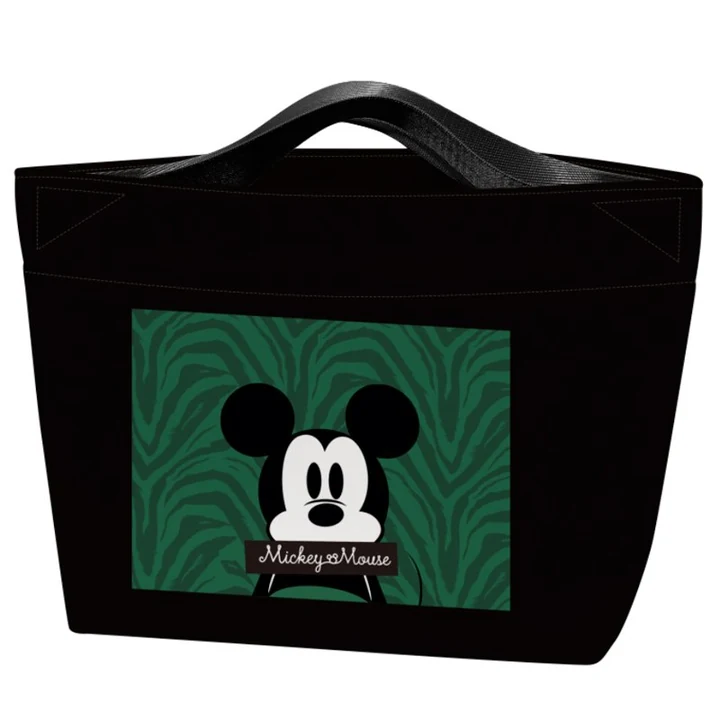 Bolso tote compacto con personajes Disney – Mickey negro, Dumbo rosa, Tigger pequeño, Mickey gris y Winnie the Pooh con arcoíris · vista 1