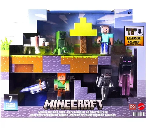 Minecraft Evergreen Storypack Set - 7pk, Starter Collection of Characters in 3.25-inch Scale, Includes Steve, Ari, Enderman & More