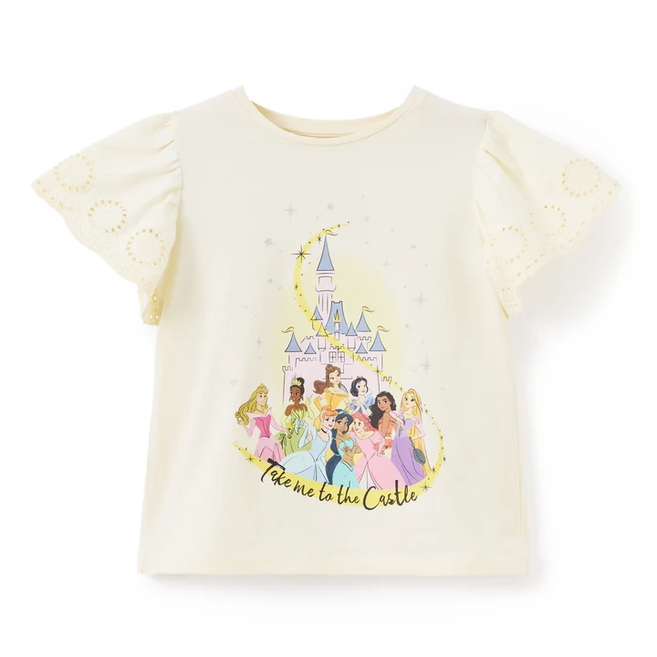 Disney Princess Broderie-Sleeve Kids’ T-Shirt · view 1