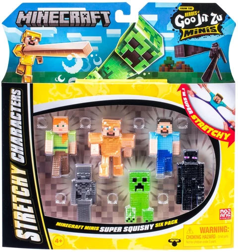 Heroes of Goo Jit Zu Minecraft Steve, Gold Armor Steve, Alex, Skeleton, Enderman & Creeper Mini Figure 6-Pack