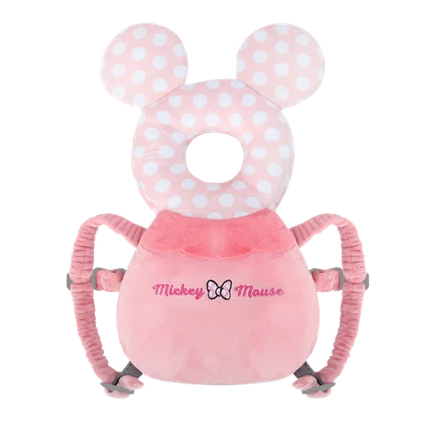 Disney Pink Polka-Dot Character Backpack Cushion with Circular Centre Opening, Shoulder Straps and Front Buckle