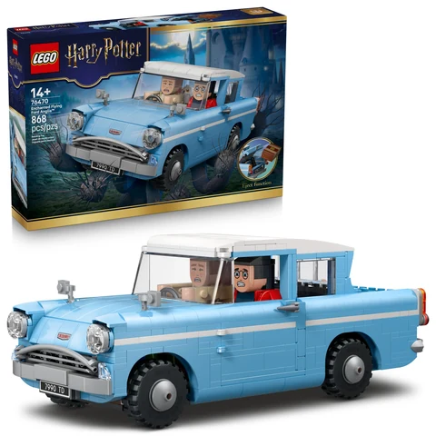 LEGO Harry Potter Enchanted Flying Ford Anglia Car Building Toy for Boys & Girls - Book Shelf & Bedroom Decor for Ages 14+, 76470