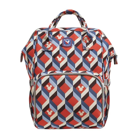 Disney Mickey Printed Diaper Backpack with Zip-Top Opening, Twin Handles and Three Matched Artwork Options