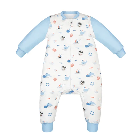 Disney Mickey and Minnie Long-Sleeve Baby Sleeping Bag with Front Closure, Gathered Cuffs and Three Printed Designs