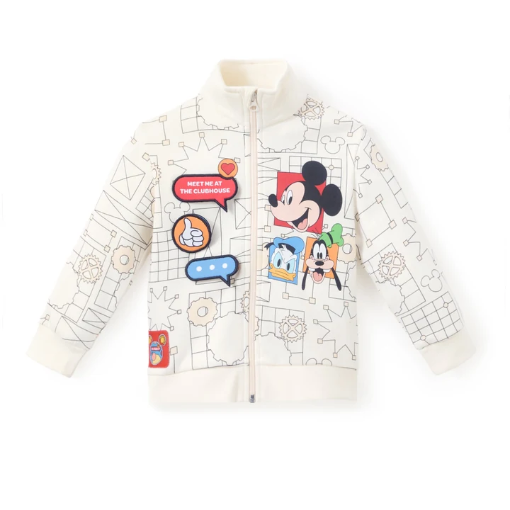 Disney Mickey Clubhouse Toddler Stand-Collar Zip Jacket with Character Panels, Lift-Up Appliqués and Ribbed Cuffs · view 1