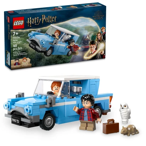 LEGO Harry Potter Flying Ford Anglia, Buildable Car Toy with 2 Minifigures for Role Play, Harry Potter Toy for Kids, 76424