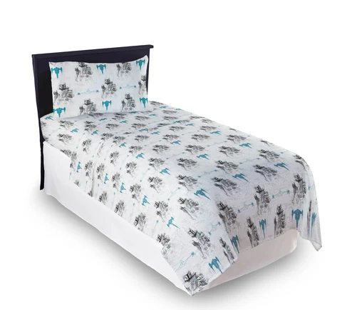 Star Wars Mandalorian Starfighter Kids 3-Piece Sheet Set, White, Disney, Twin Size