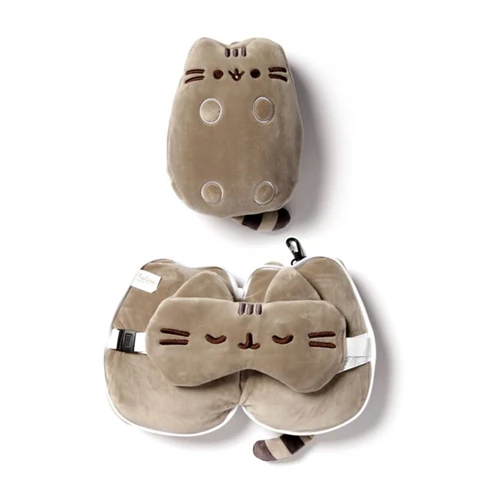 Pusheen Cat Shaped Travel Pillow and Eye Mask