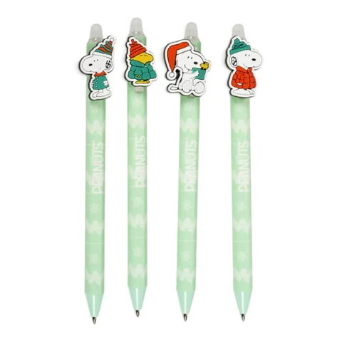 花生漫画圣诞款史努比与伍德斯托克 PVC 笔饰可擦笔
