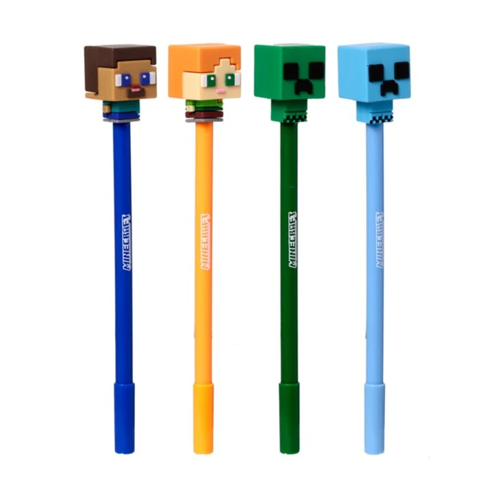 Bolígrafo borrable de Minecraft con diseño chibi y adorno de silicona · vista 1