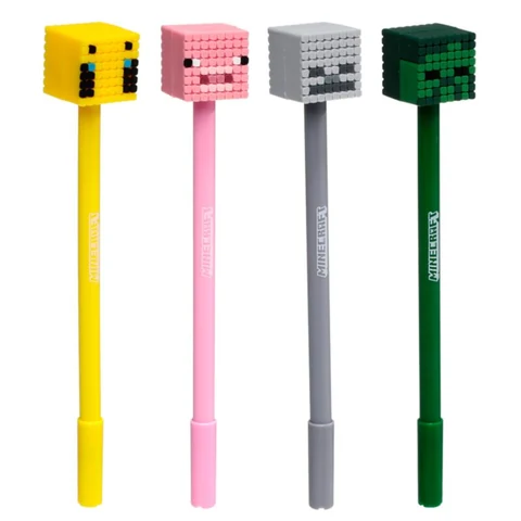 Minecraft Fine-Tip Pen with Assorted Pig, Bee, Zombie or Skeleton Topper