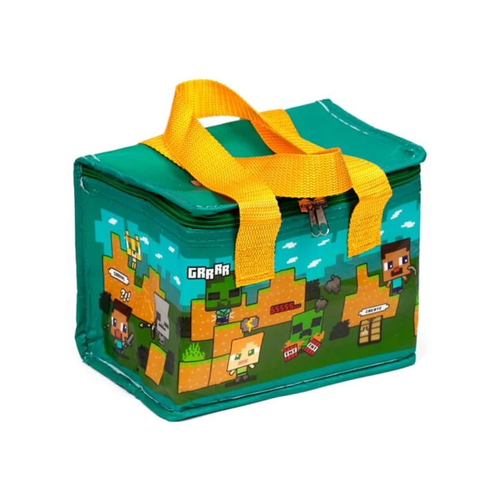 Minecraft Chibi Steve and Alex RPET Insulated Lunch Bag · view 1