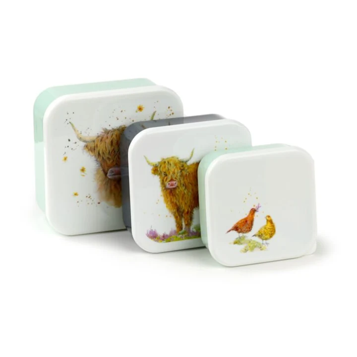 Juego de 3 fiambreras encajables Jan Pashley Highland Coo · vista 1