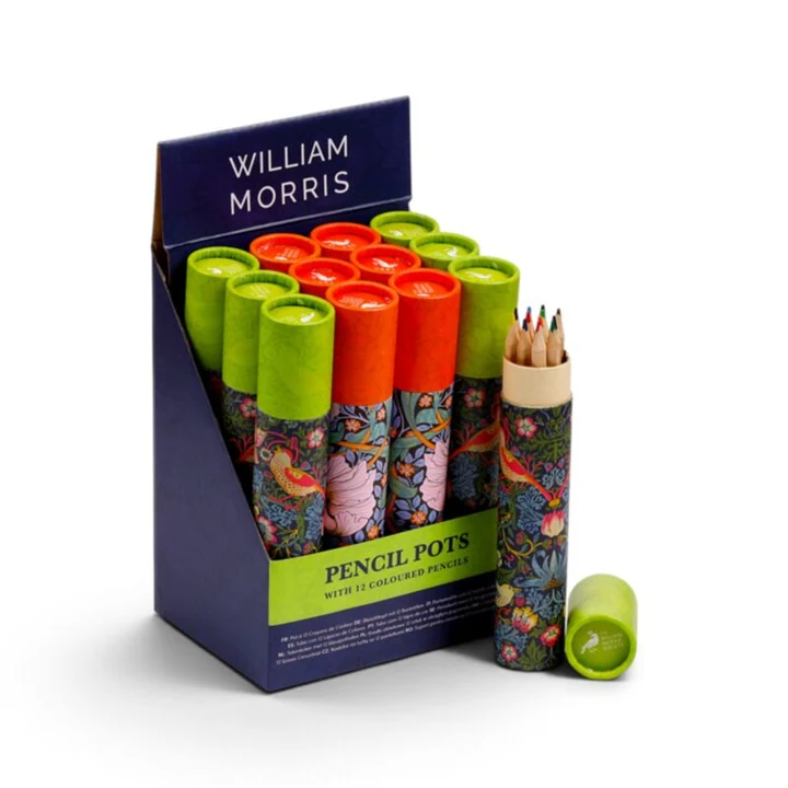 William Morris Pencil Pot with 12 Colouring Pencils · view 1