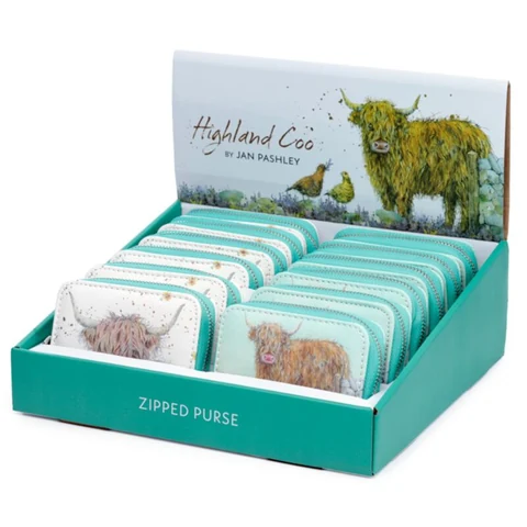 Jan Pashley Highland Coo Small Zip Wallet