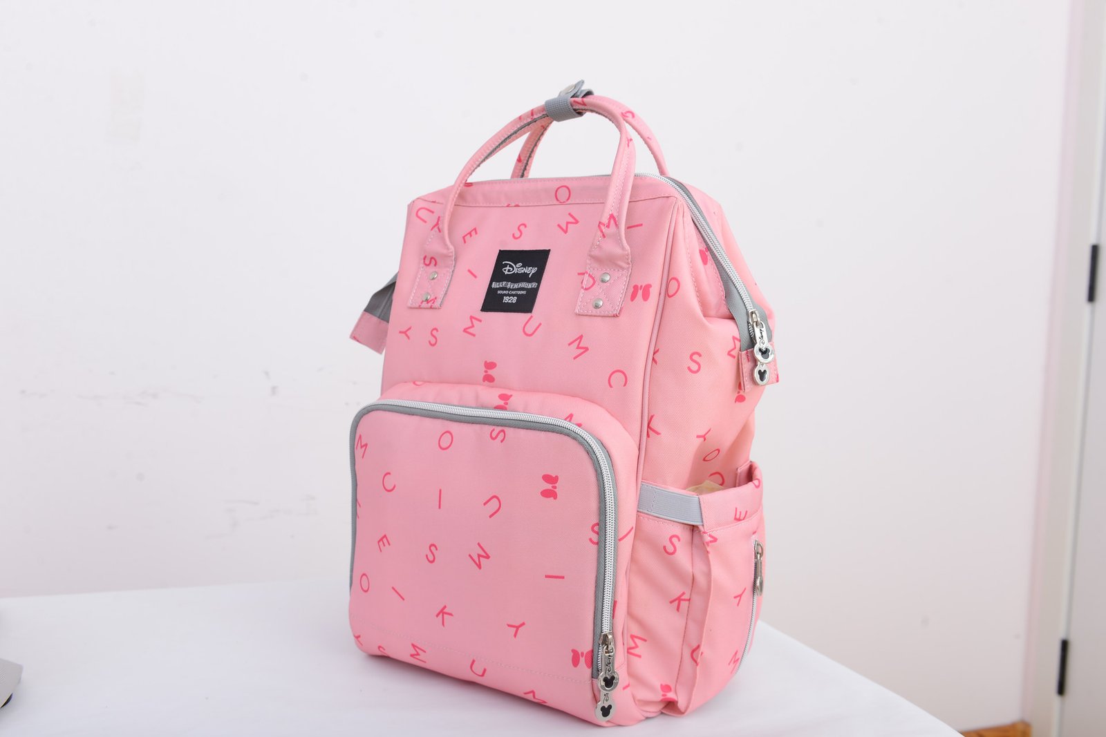 Mochila de gran apertura con flamencos en rosa o azul claro · vista ampliada 1