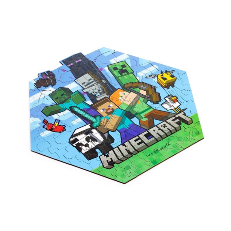 Puzle de madera troquelado de Minecraft de 130 piezas · vista ampliada 1