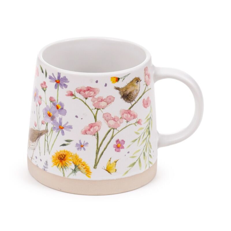 Taza de gres Wings & Wildflowers de Jan Pashley, 420 ml
