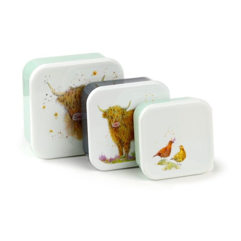 Juego de 3 fiambreras encajables Jan Pashley Highland Coo · vista ampliada 1