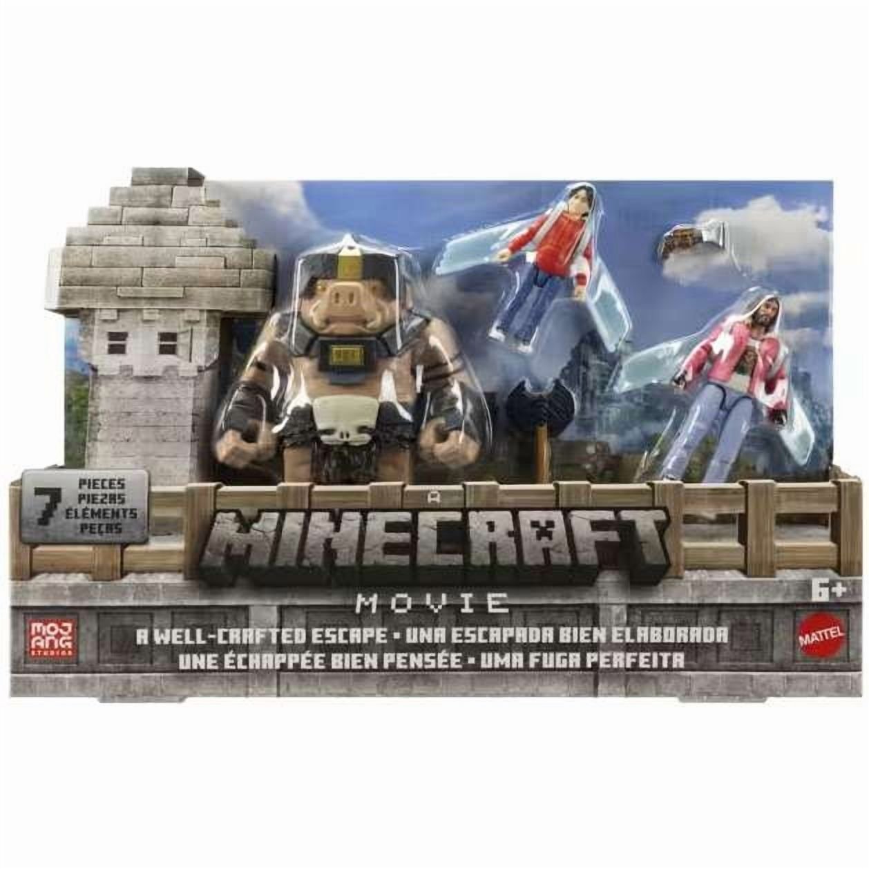 Minecraft Movie A Well-Crafted Escape Action Figure Set with 3 Characters and Accessories, Collectible Toy for Kids Ages 6+ · detail image 1