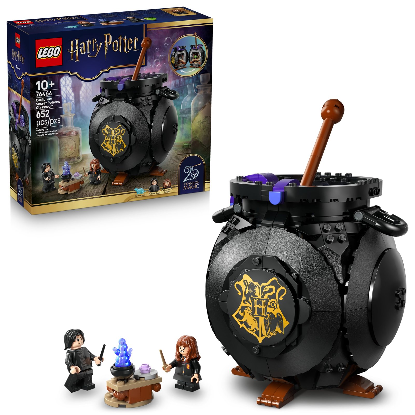 LEGO Harry Potter Cauldron: Secret Potions Classroom Building Toy for Girls & Boys - Pretend Play Set for Kids, Ages 10+ - 2 Minifigures & Hermione's Otter Patronus - Gift Idea for Birthdays - 76464 · detail image 1