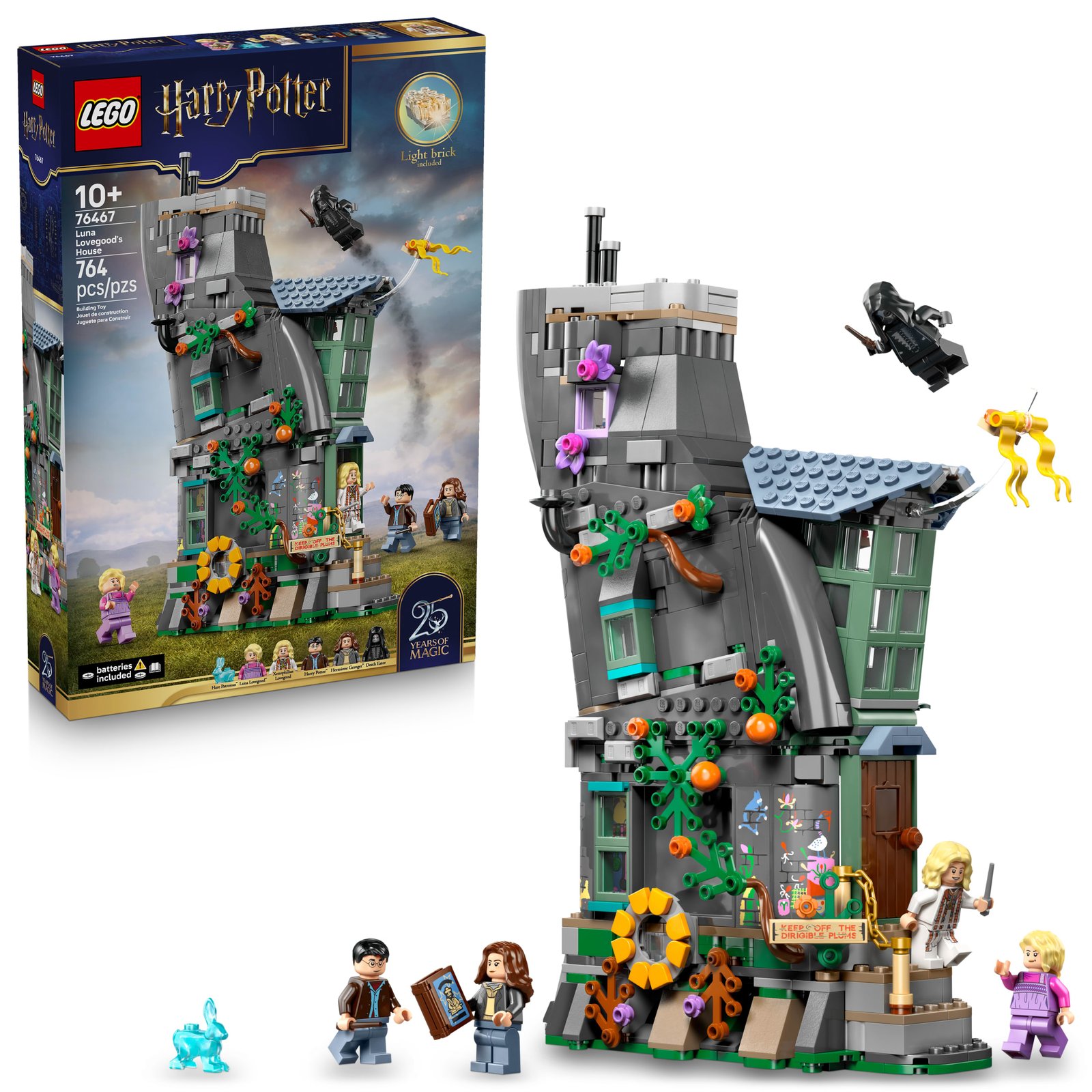 LEGO Harry Potter Luna Lovegood’s House Building Toy for Girls & Boys - Pretend Play & Display Book Shelf or Bedroom Decor for Kids - W/Luna's Hare Patronus - Gift Idea for Birthdays - 76467 · detail image 1