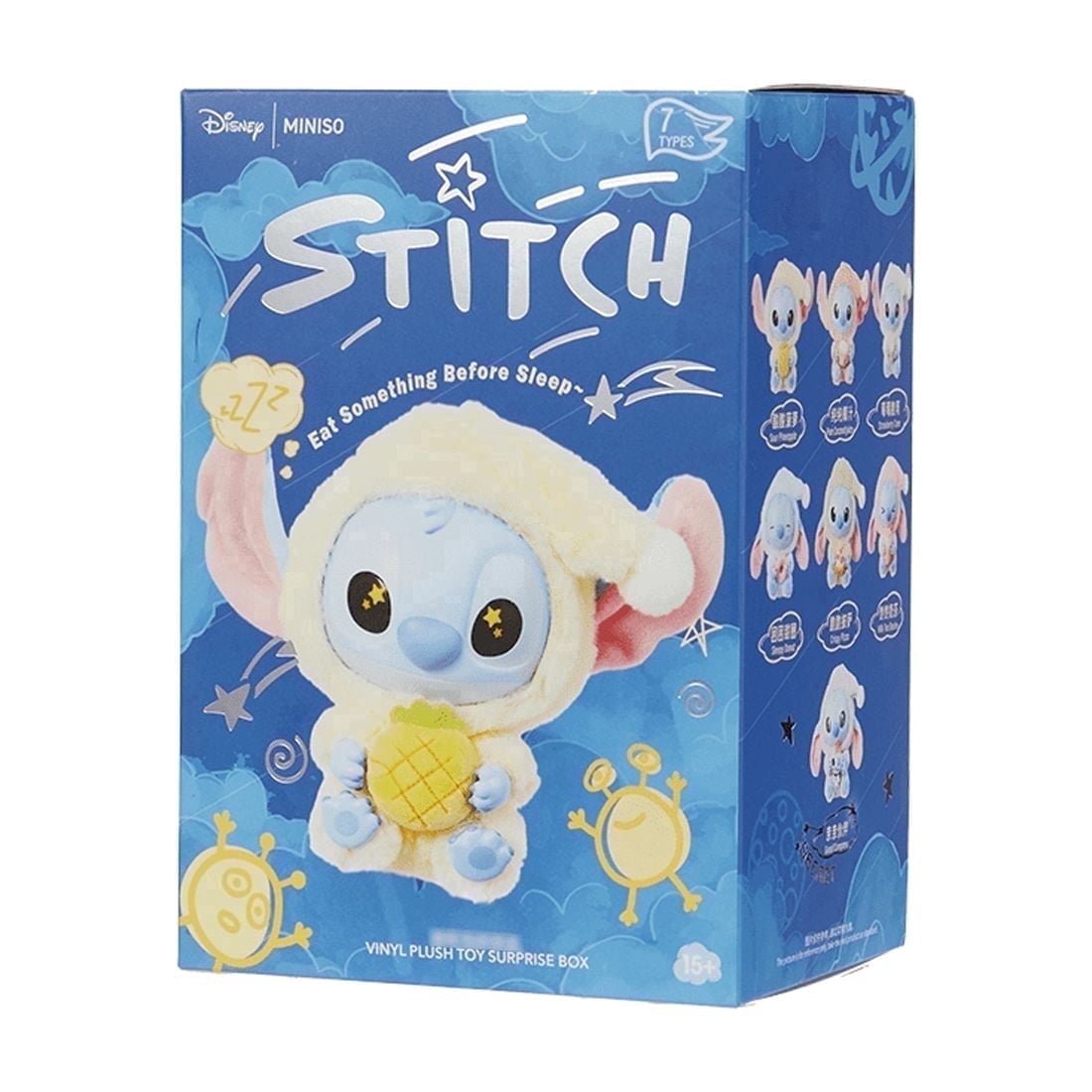 MINISO Disney Stitch Eat Something Before Sleep Blind Box Surprise Plush Toy Collectible Random One Figure