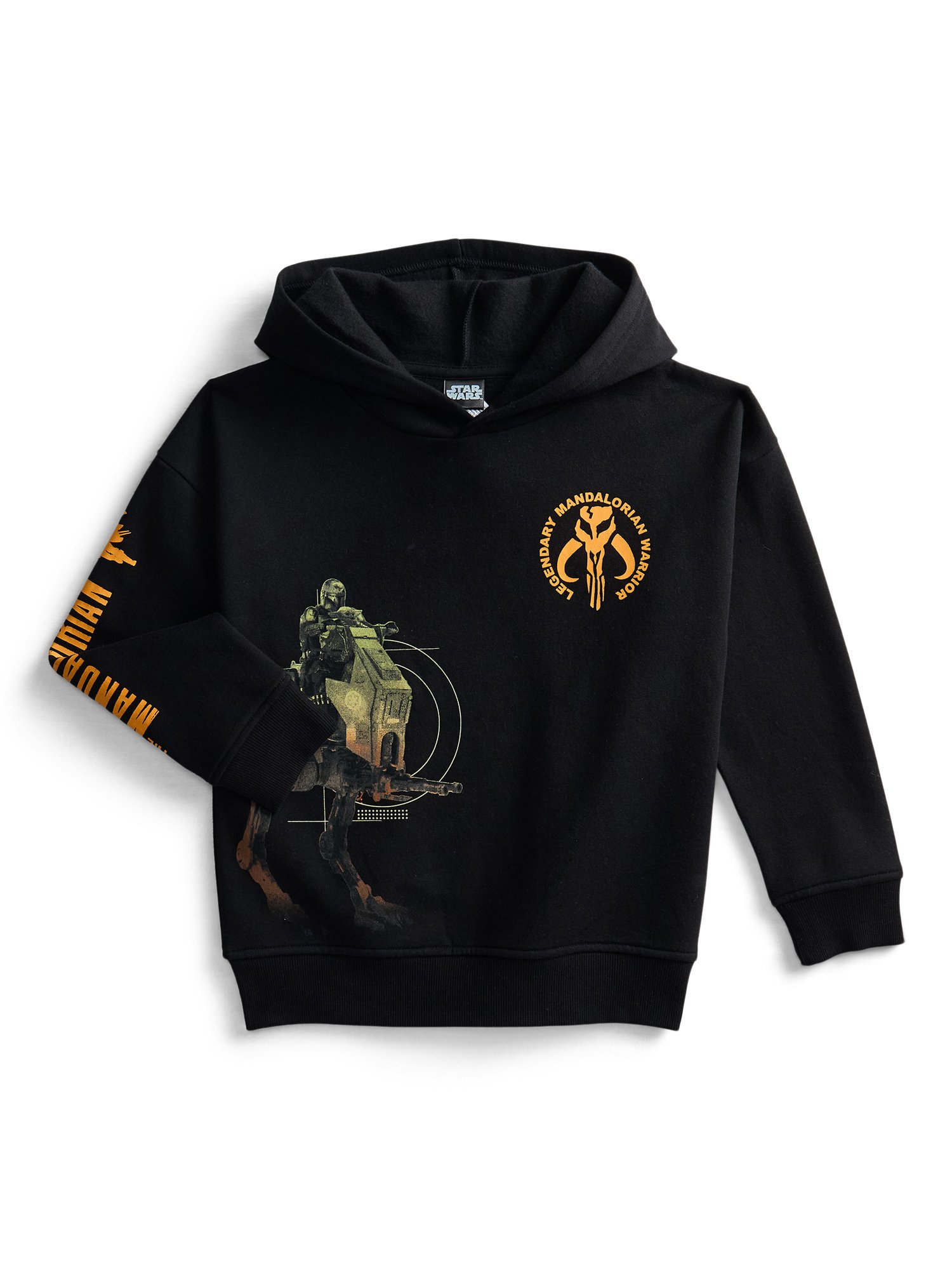Star Wars The Mandolorian Boys Mando & Grogu Graphic Fleece Hoodie, Sizes 4-18 · detail image 1