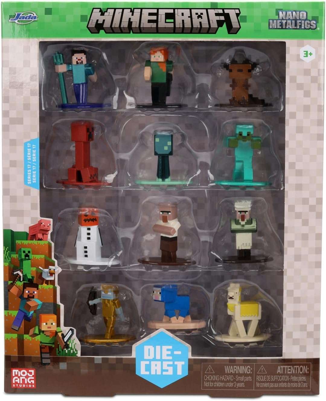 Set of 12 Diecast Figures "Minecraft" Video Game "Nano Metalfigs" Series Diecast Models by Jada · detail image 1