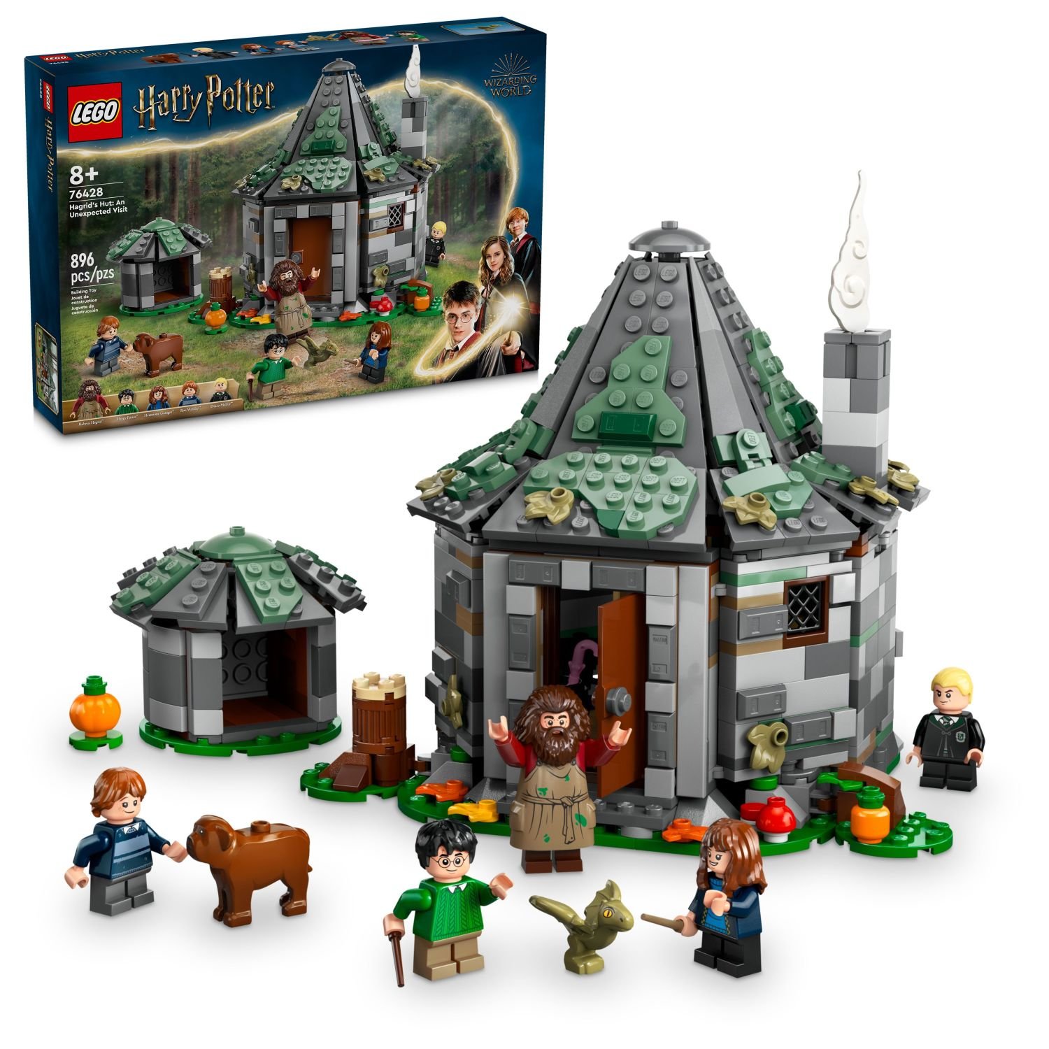 LEGO Harry Potter Hagrid's Hut: An Unexpected Visit - Harry Potter Toy for Boys & Girls Ages 8+ - Kids Building Toys W/ Buildable House, 7 Minifigures & Dragon - 76428 · detail image 1
