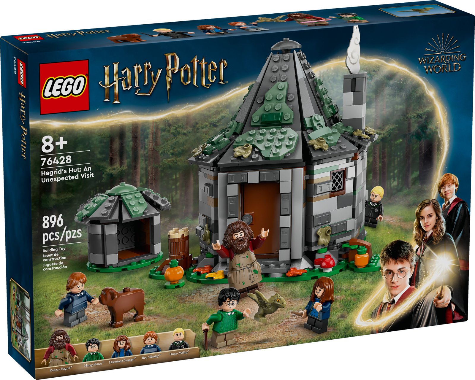 LEGO Harry Potter Hagrid's Hut: An Unexpected Visit - Harry Potter Toy for Boys & Girls Ages 8+ - Kids Building Toys W/ Buildable House, 7 Minifigures & Dragon - 76428 · detail image 2