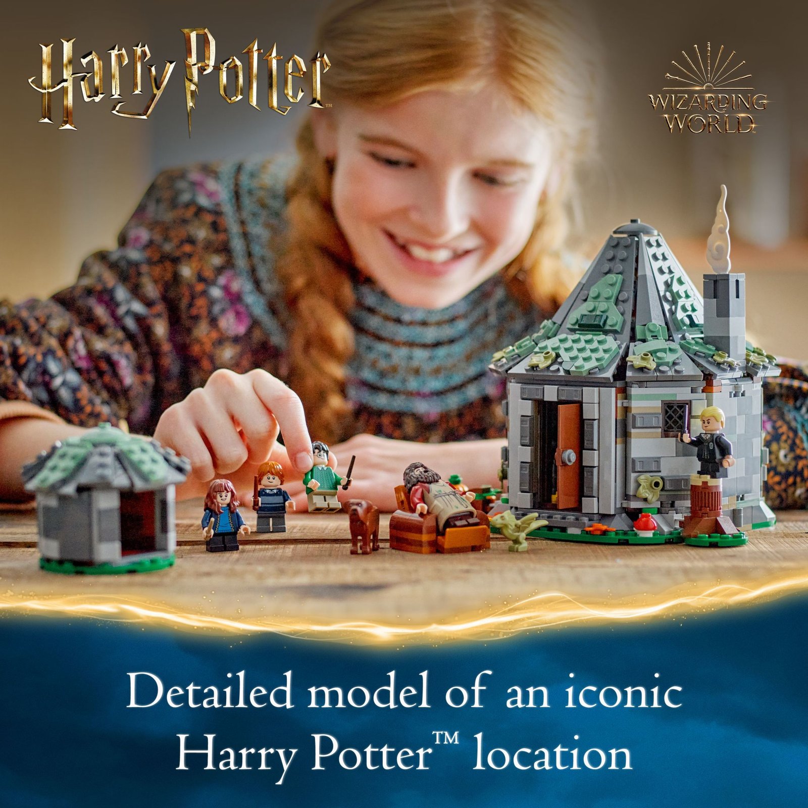 LEGO Harry Potter Hagrid's Hut: An Unexpected Visit - Harry Potter Toy for Boys & Girls Ages 8+ - Kids Building Toys W/ Buildable House, 7 Minifigures & Dragon - 76428 · detail image 3