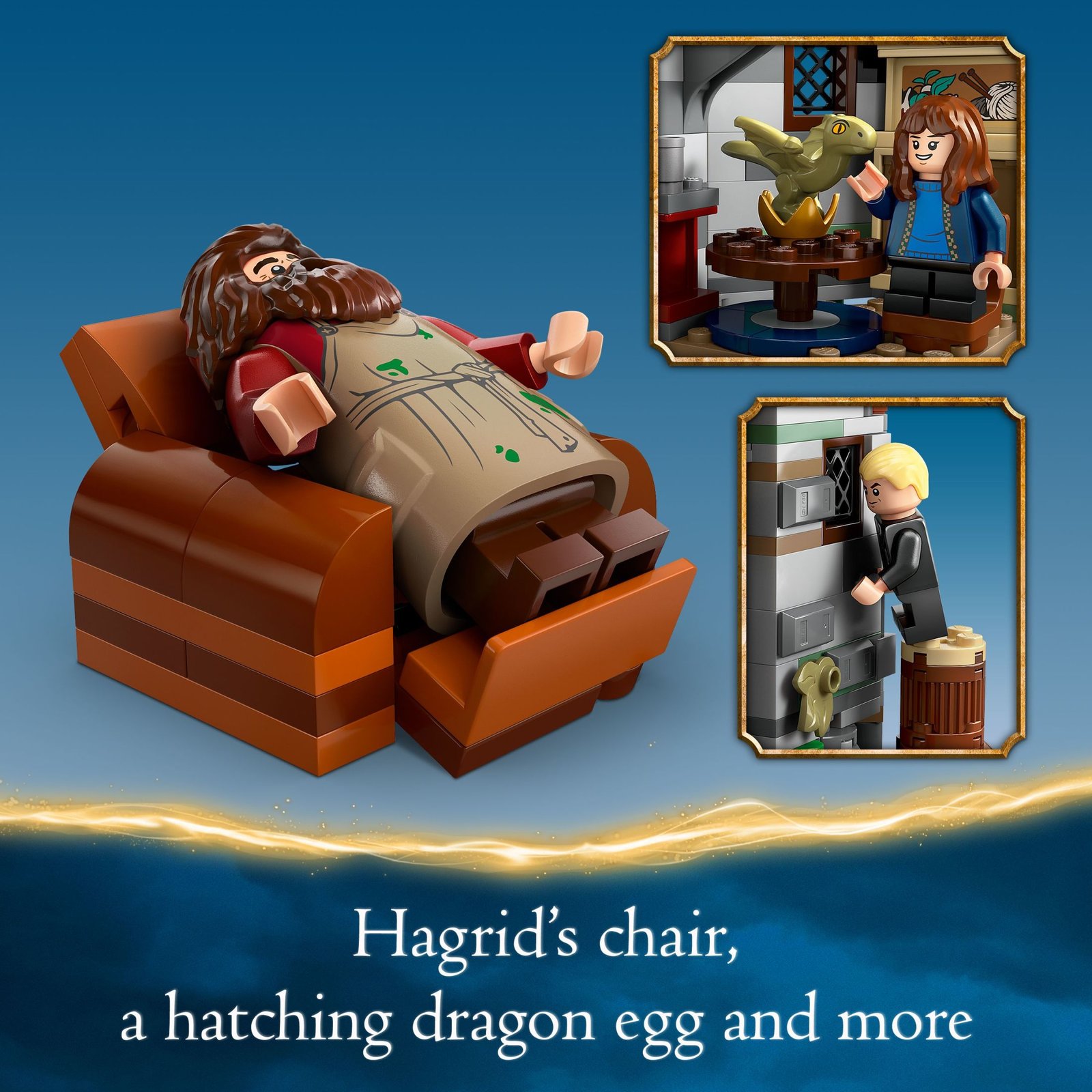 LEGO Harry Potter Hagrid's Hut: An Unexpected Visit - Harry Potter Toy for Boys & Girls Ages 8+ - Kids Building Toys W/ Buildable House, 7 Minifigures & Dragon - 76428 · detail image 5