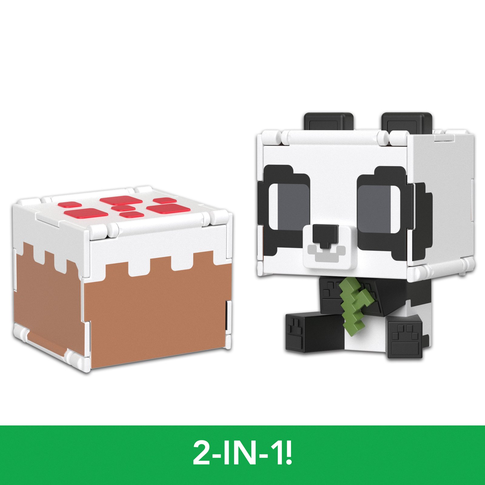 Minecraft Flippin Figs Figures Collection, 2-in-1 Fidget Play, 3.75-in Scale & Pixelated Design, Panda + Cake · detail image 2