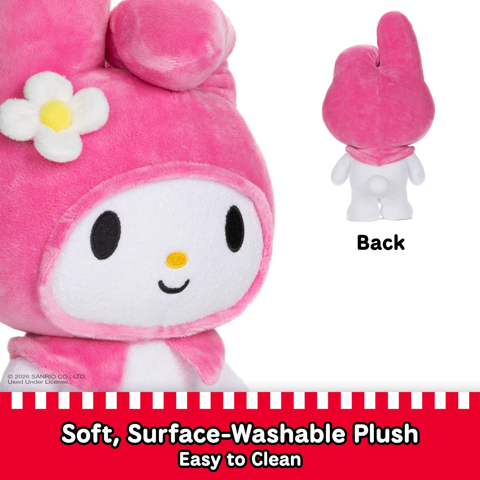 GUND Sanrio Hello Kitty My Melody Plush, Premium Stuffed Animal for Ages 1 and Up, 9.5, Pink/White · detail image 3