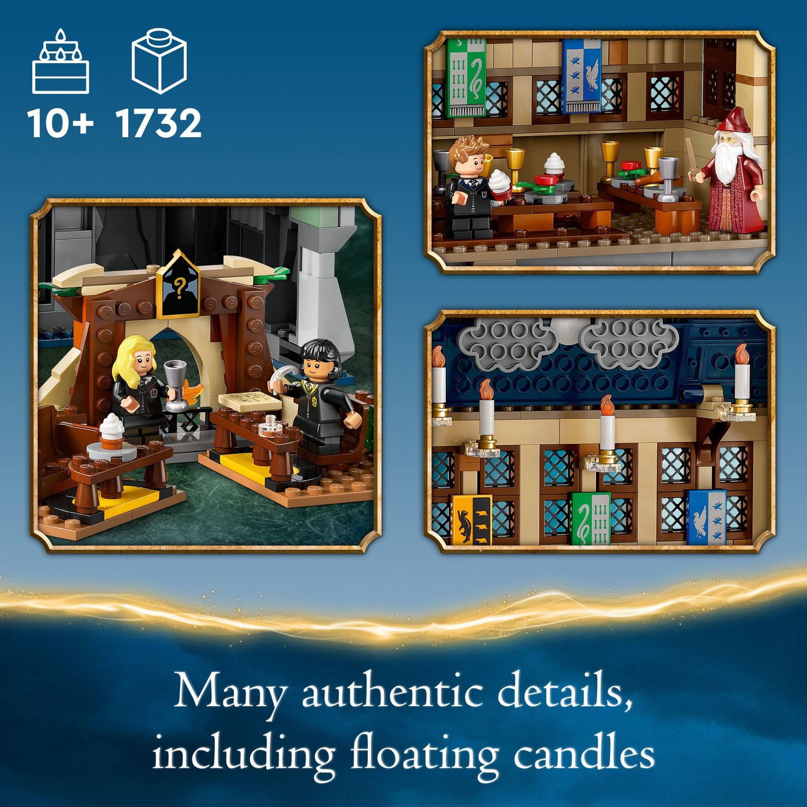 LEGO Harry Potter Hogwarts Castle: The Great Hall, Castle Toy Playset with 11 Minifigures, Harry Potter Collectible, Magical Gift for Boys, Girls or Any Fan, Harry Potter Toy for 10 Year Olds, 76435 · detail image 4