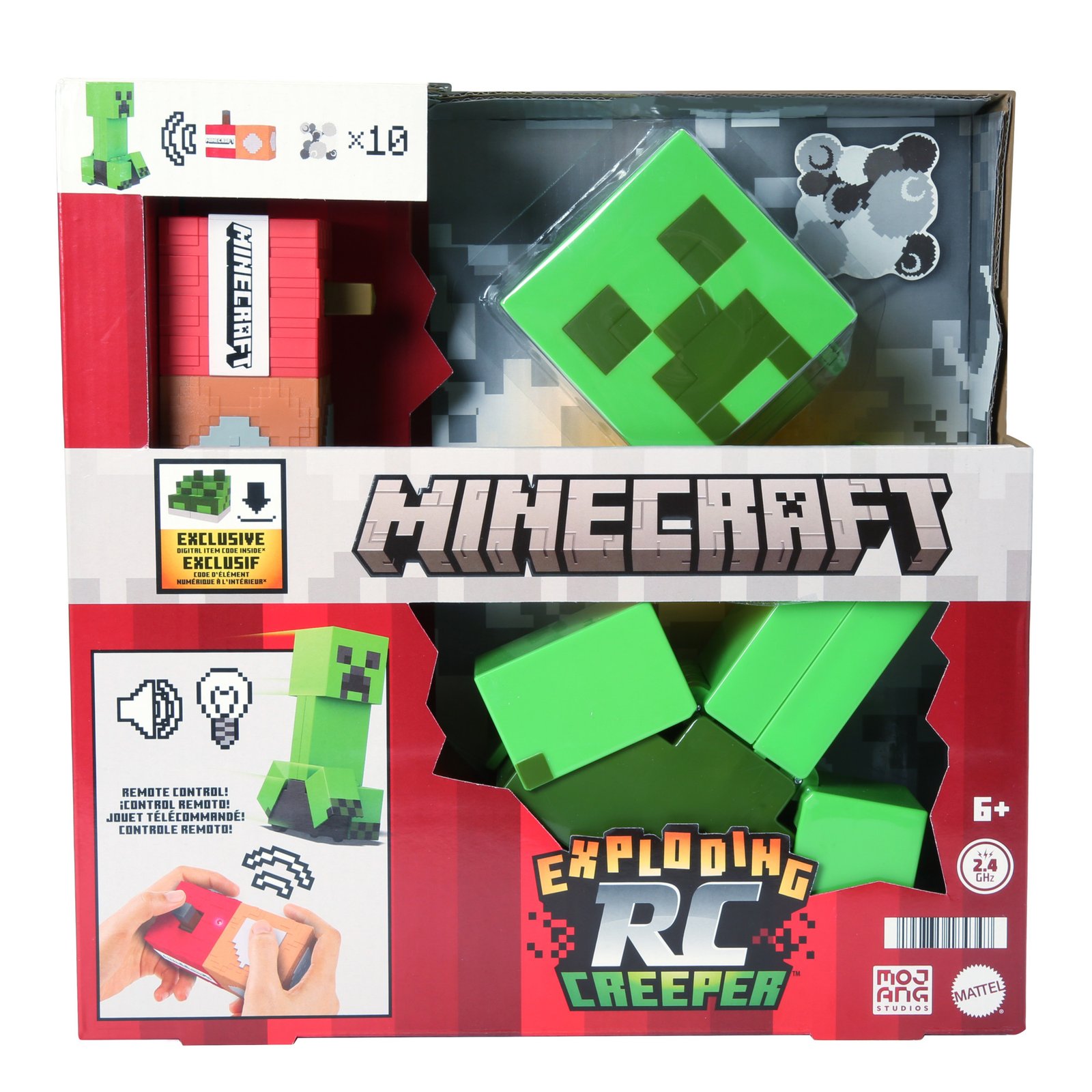 Minecraft Exploding RC Creeper, Lights & Sounds, 10 Explosion Particles & DLC Code · detail image 1