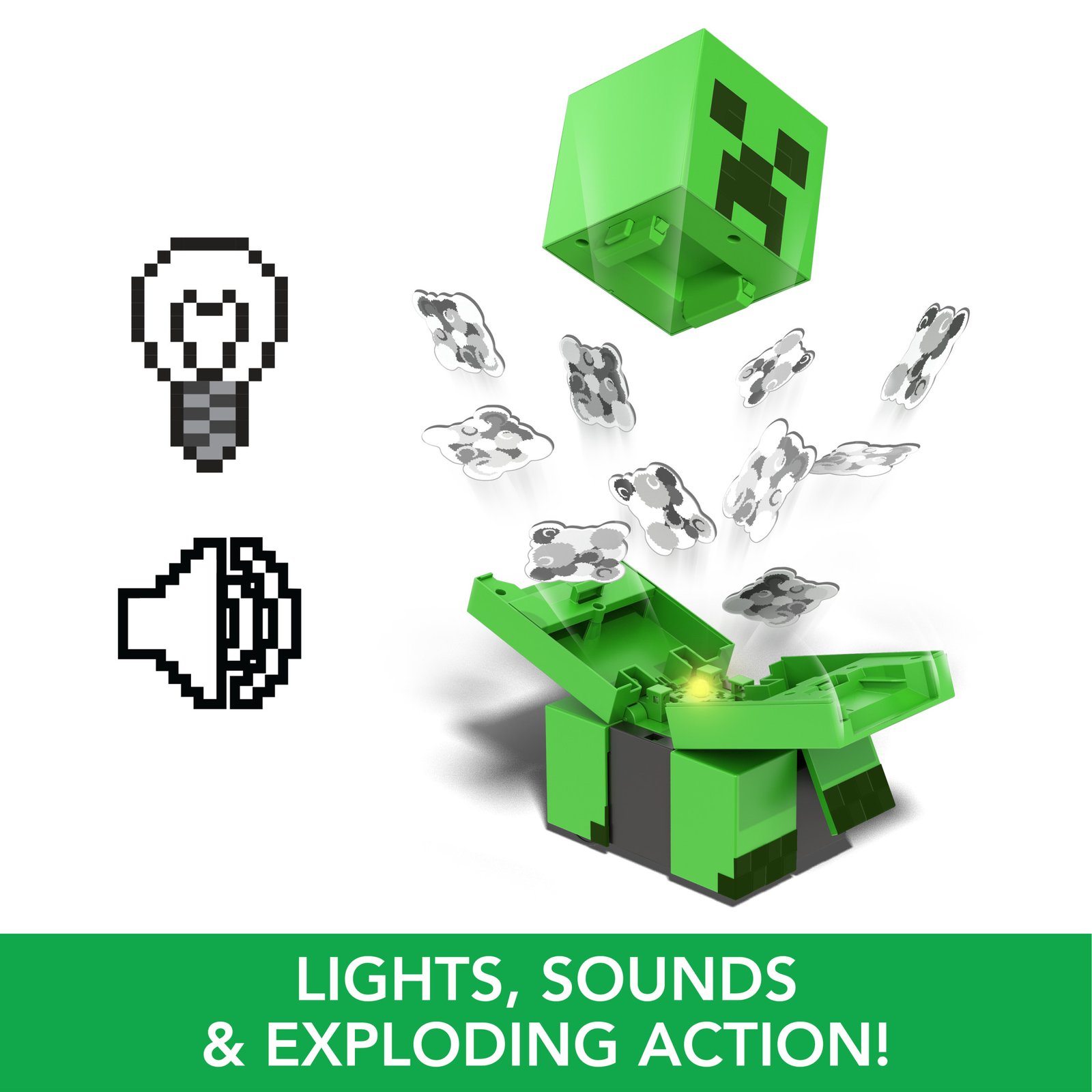 Minecraft Exploding RC Creeper, Lights & Sounds, 10 Explosion Particles & DLC Code · detail image 3