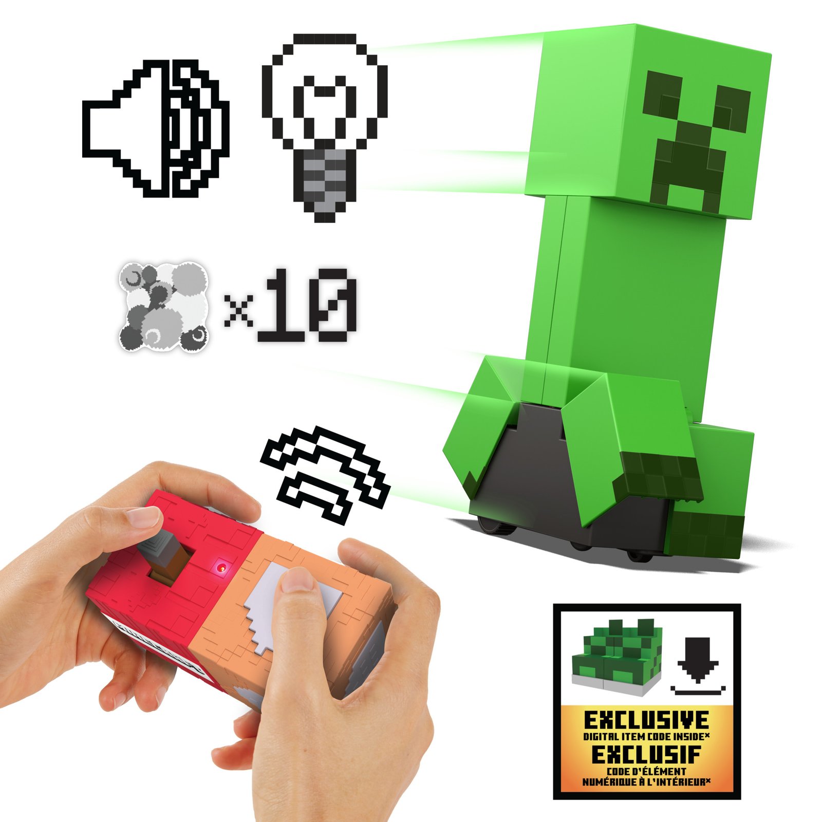 Minecraft Exploding RC Creeper, Lights & Sounds, 10 Explosion Particles & DLC Code · detail image 6