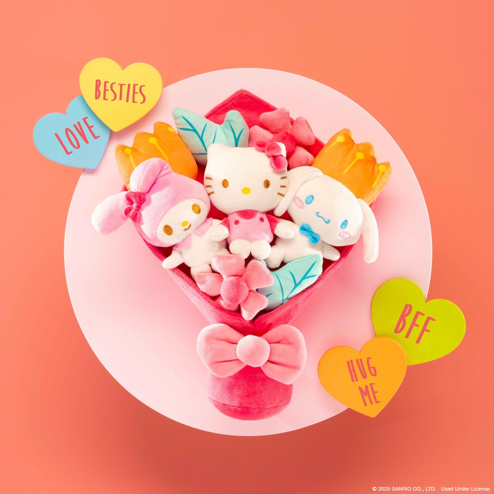 Hello Kitty and Friends - 12-inch Plush Valentines Bouquet - 9 Plush Included - Officially Licensed Sanrio product from Jazwares · detail image 7