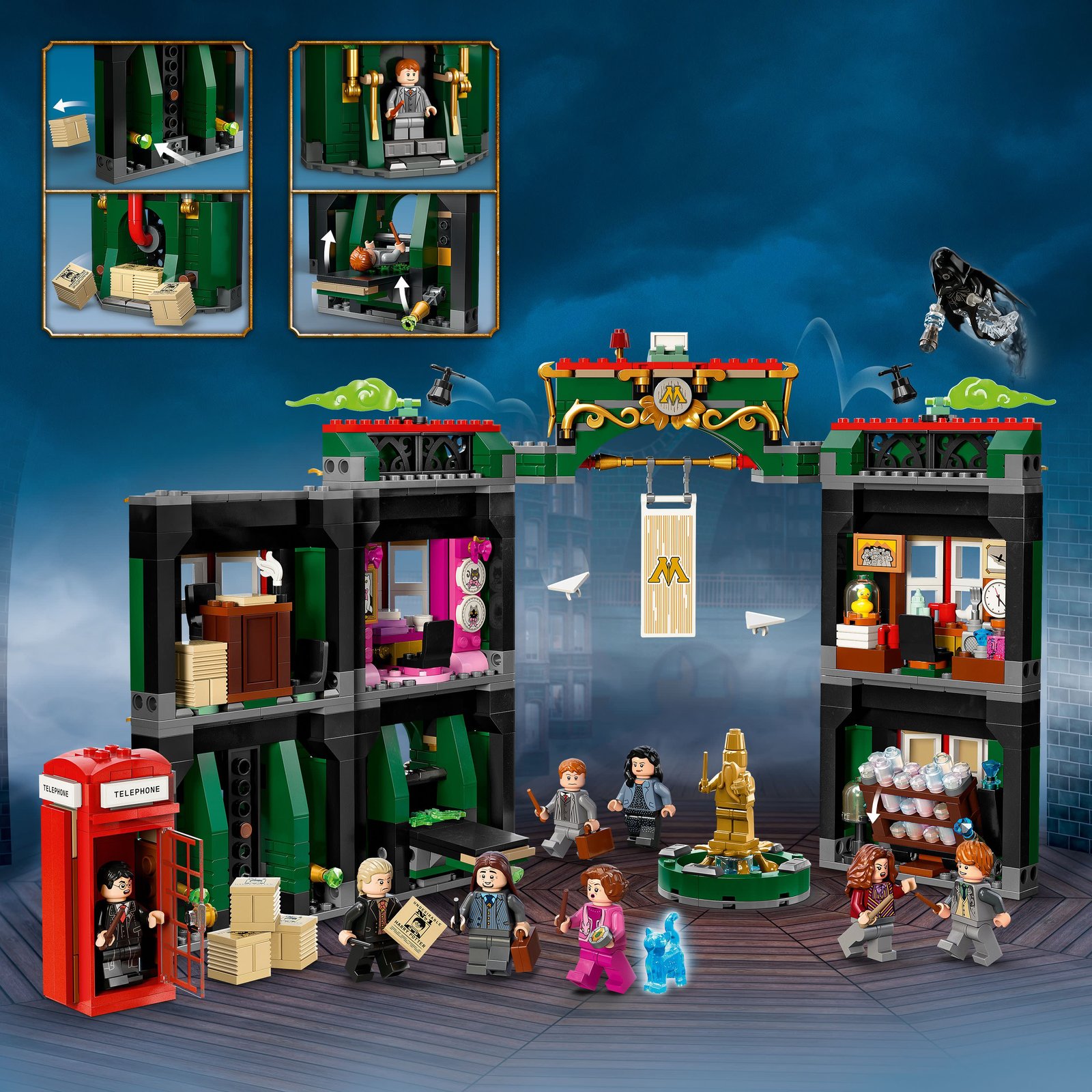LEGO Harry Potter The Ministry of Magic 76403 Modular Model Building Toy with 12 Minifigures and Transformation Feature, Collectible Wizarding World Gifts · detail image 5